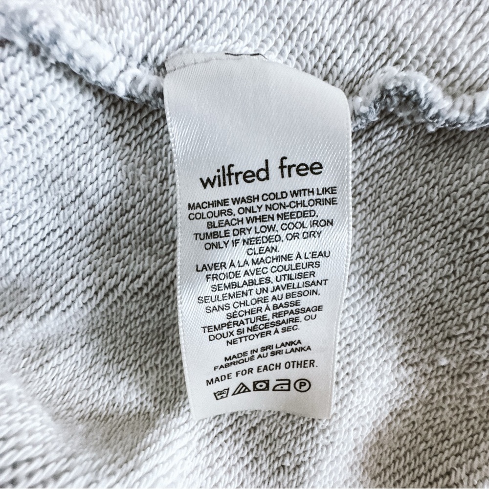 Aritzia Wilfred Free Puff-sleeve Cotton Terry Sweatshirt Grey - Size Small - Picture 5 of 8